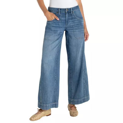 High Rise Wide Leg Jean with Utility Details