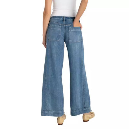 High Rise Wide Leg Jean with Utility Details