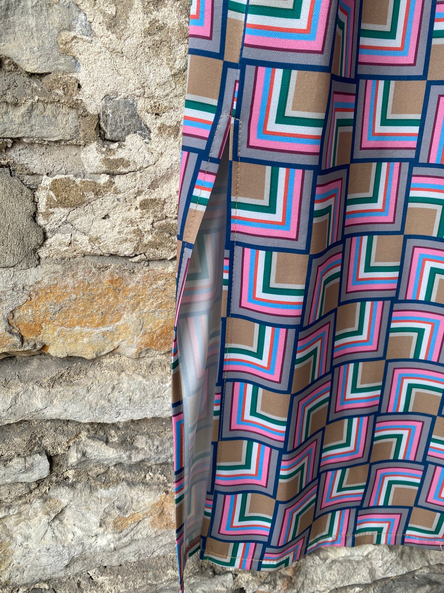 Long Sleeve Graphic Pattern Maxi Satin Cardigan Kimono - Purple Pink Blue Green Tan