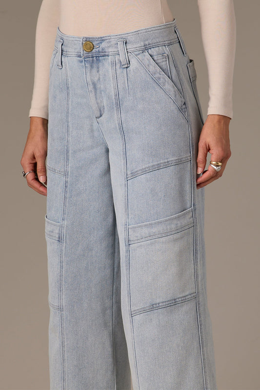High Rise Wide Leg Utility Crop