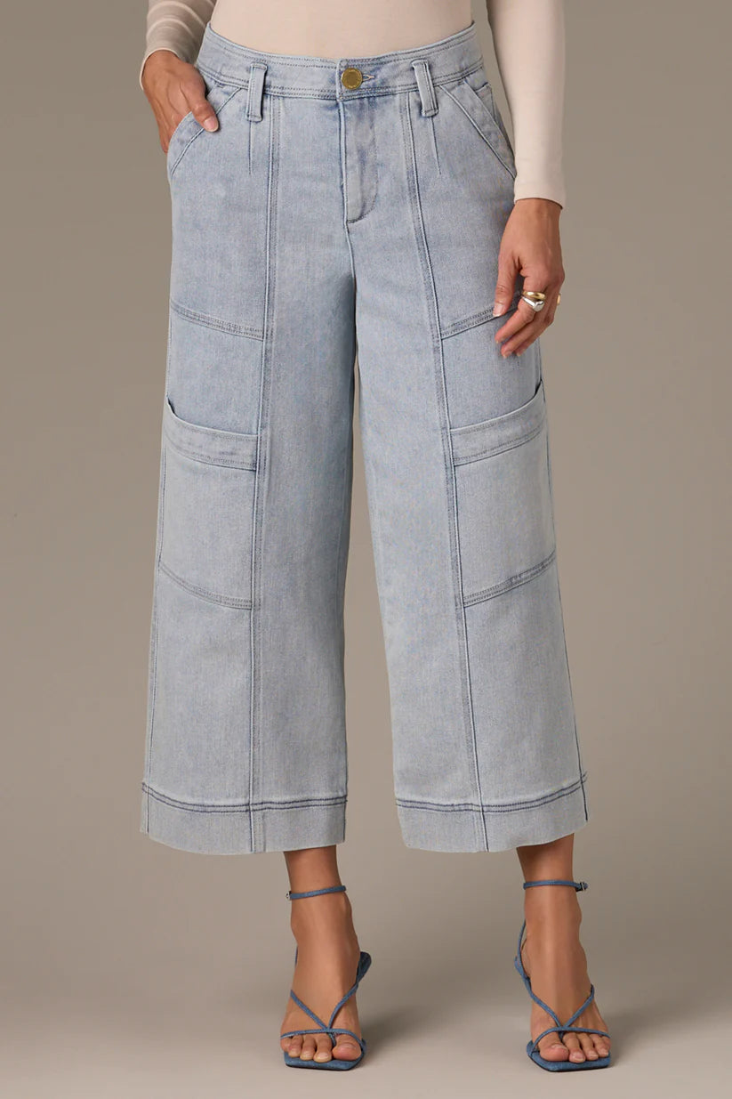 High Rise Wide Leg Utility Crop