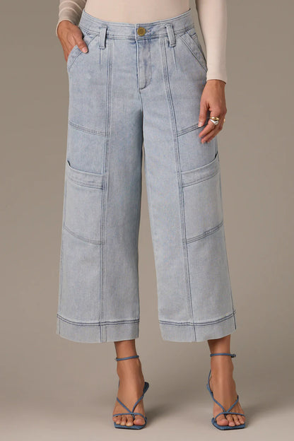 High Rise Wide Leg Utility Crop