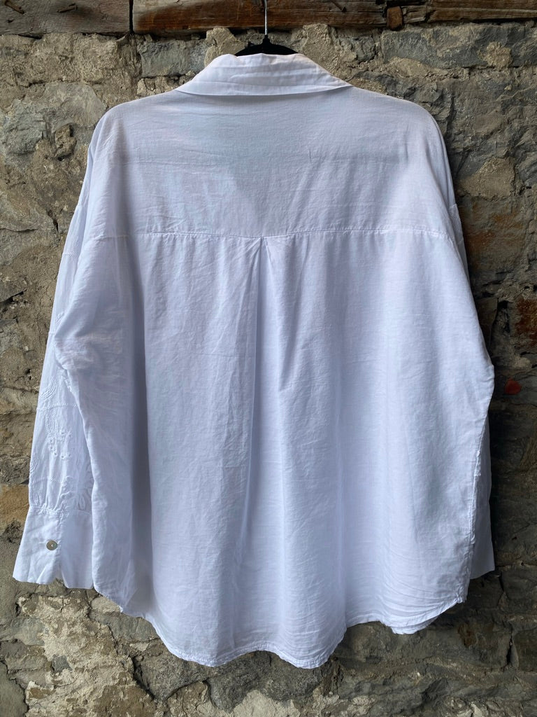 100% Cotton Relaxed Fit Shirt- White