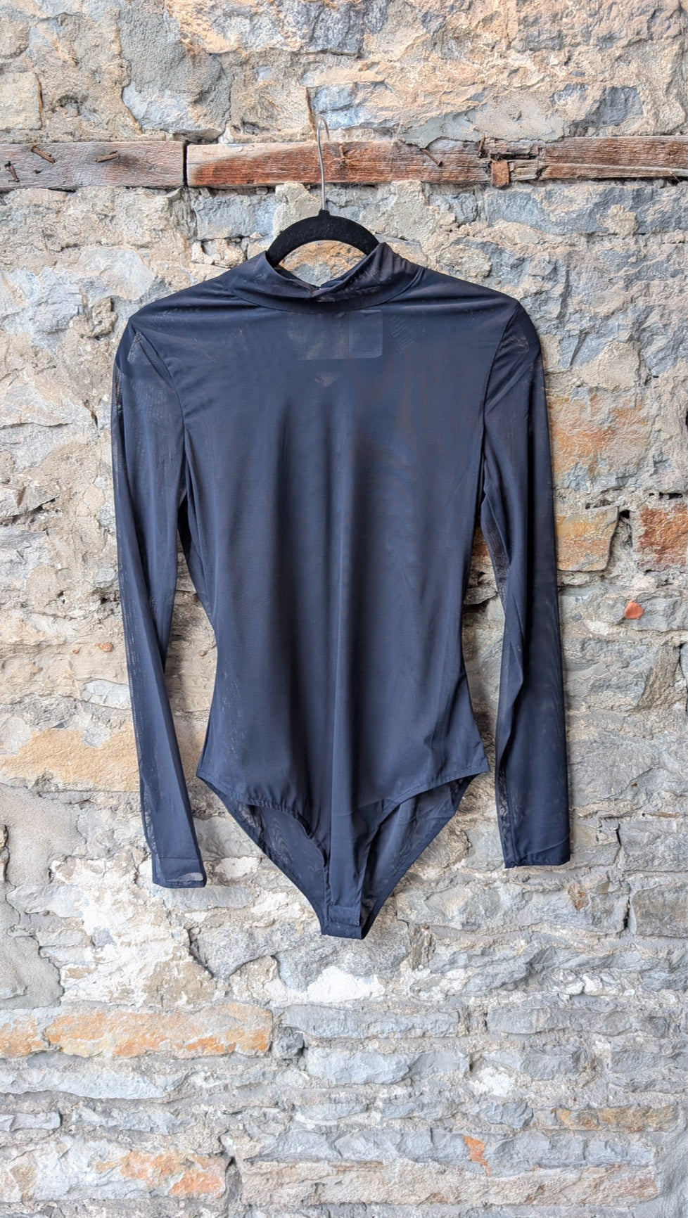 Mesh mock neck long sleeve - Dark Navy Blue