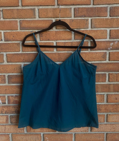 100% Cotton Eyelet Shirt with Slip- DARK TEAL