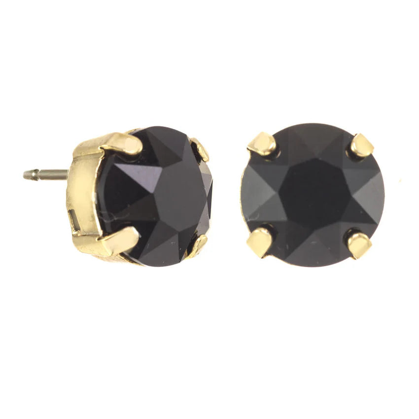 Crystal Stud Black and Gold Earring