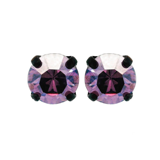 8mm Iridescent Studs with Matte Black Hardware - LAVENDER