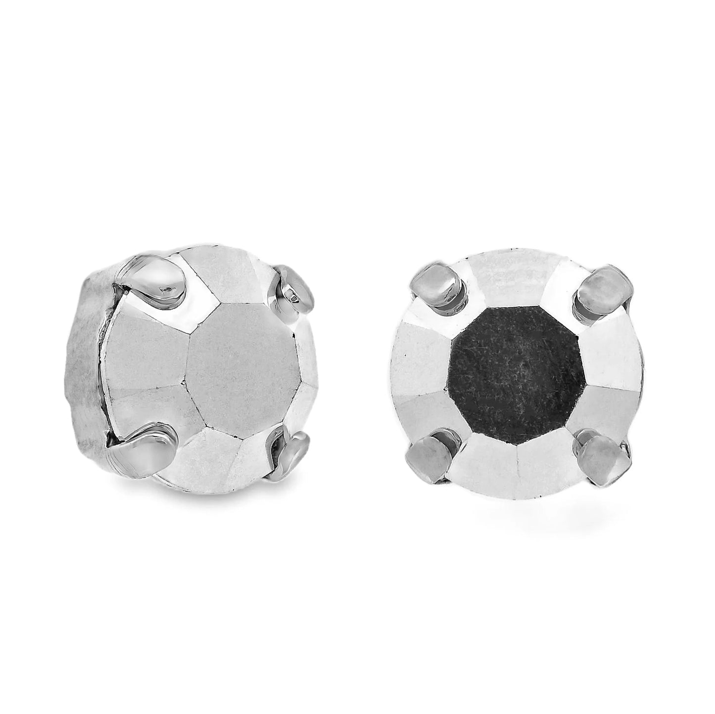 Crystal Stud Earring Silver- Antique Silver finish