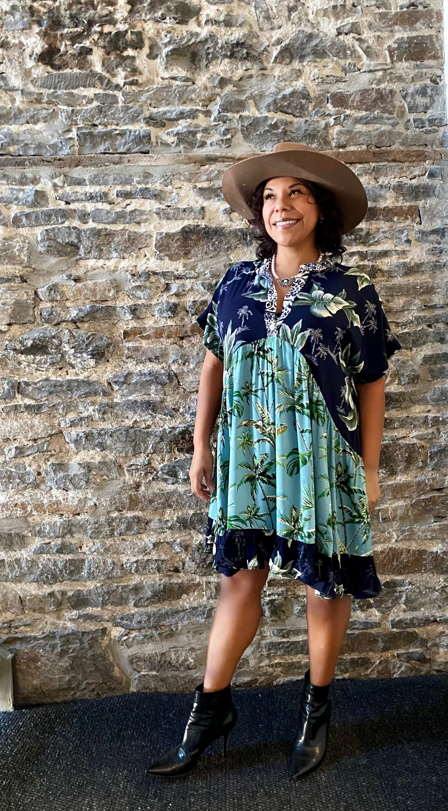 Tiered Short Sleeve Dress with Pockets