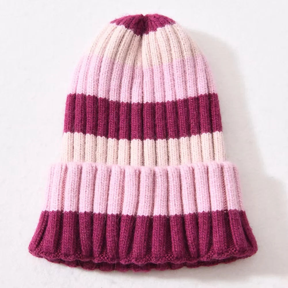 FW 26 The Pathz Cashmere Ribbed Beanie - PINK/WINE