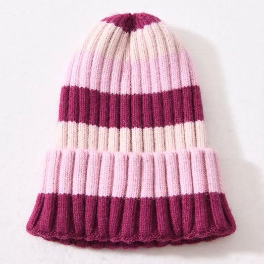 FW 26 The Pathz Cashmere Ribbed Beanie - PINK/WINE
