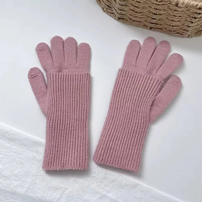 3-in-1 Wool-blend Knit Gloves - PINK