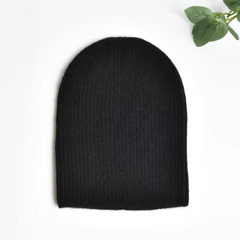 3 in 1 Ribbed Beanie - BLACK