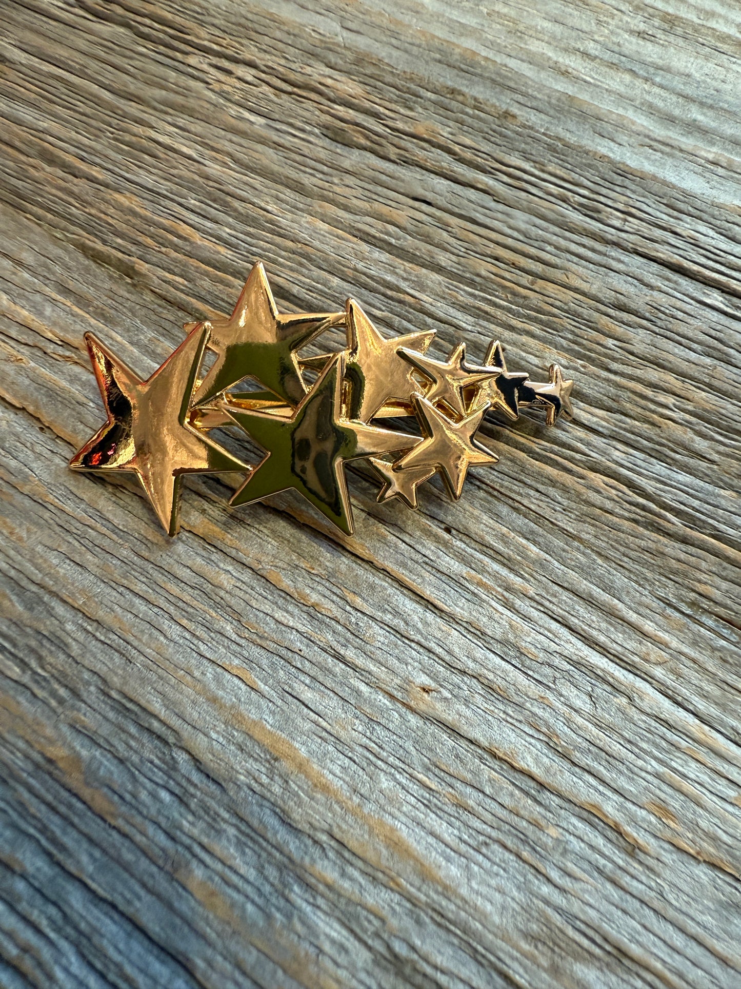 Gold Star Hair Barrette Clip