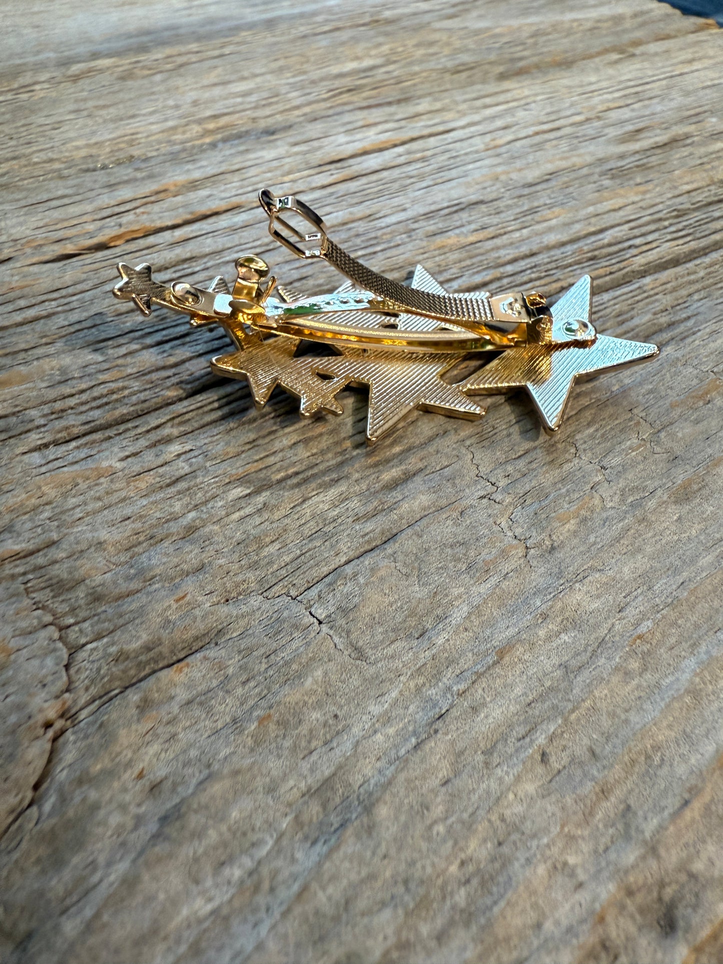 Gold Star Hair Barrette Clip