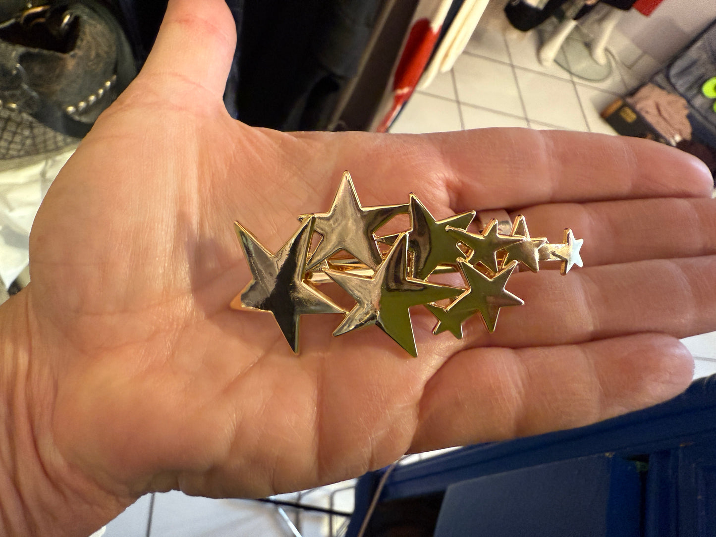 Gold Star Hair Barrette Clip