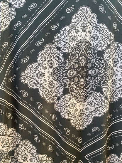 Bandana Print Duster - KHAKI GREEN