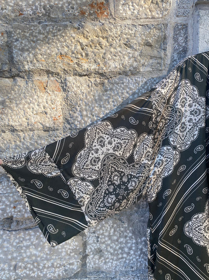 Bandana Print Duster - KHAKI GREEN