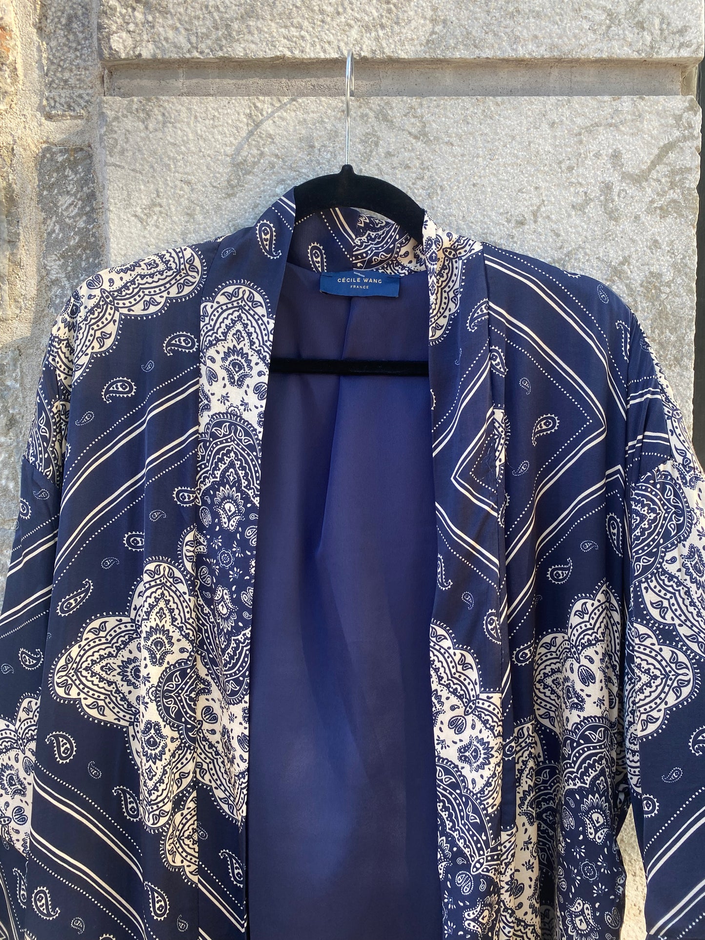 Bandana Print Duster - NAVY