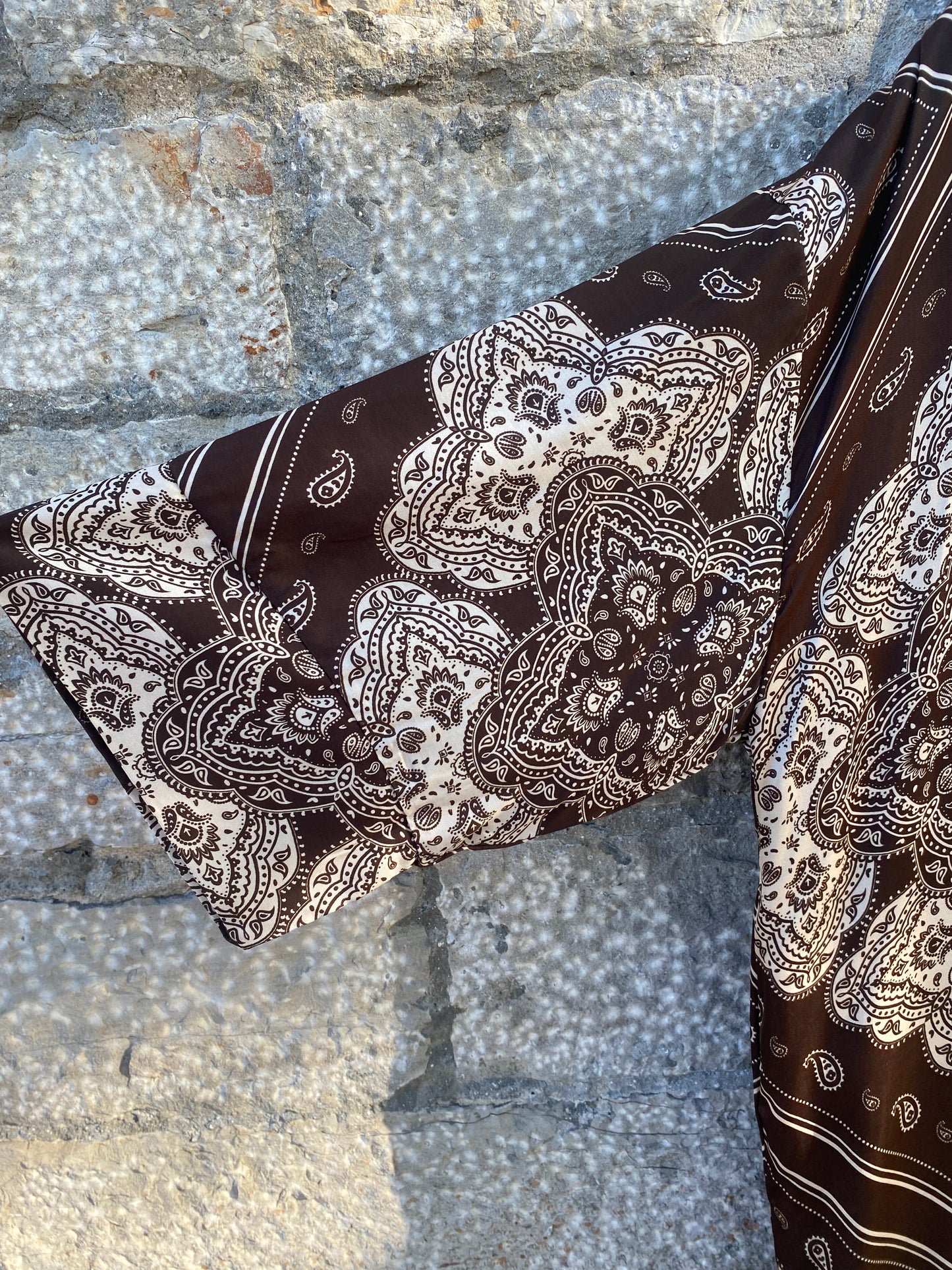 Bandana Print Duster - BROWN