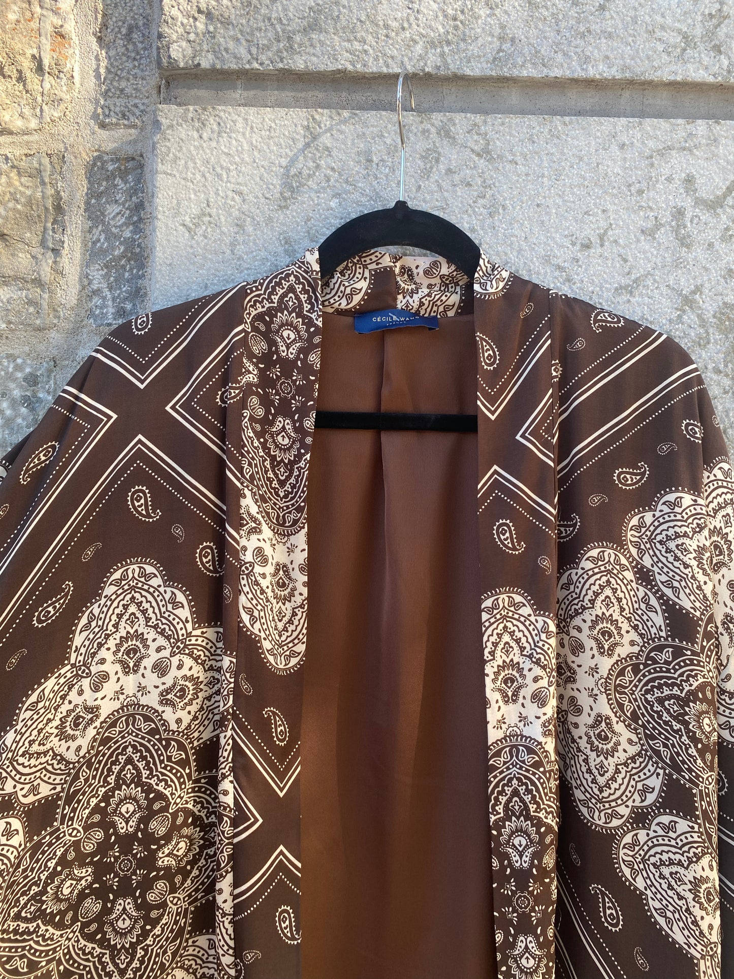 Bandana Print Duster - BROWN