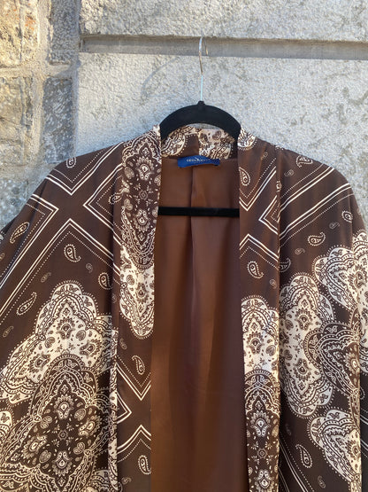Bandana Print Duster - BROWN
