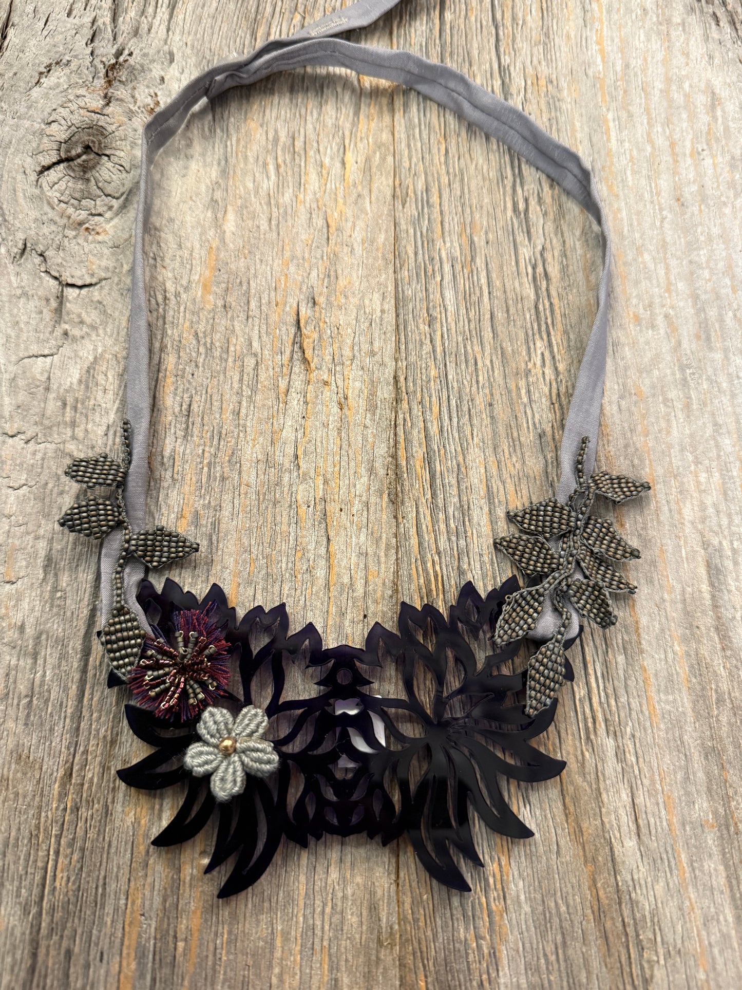 Resin Laser Cut Necklace - Purple