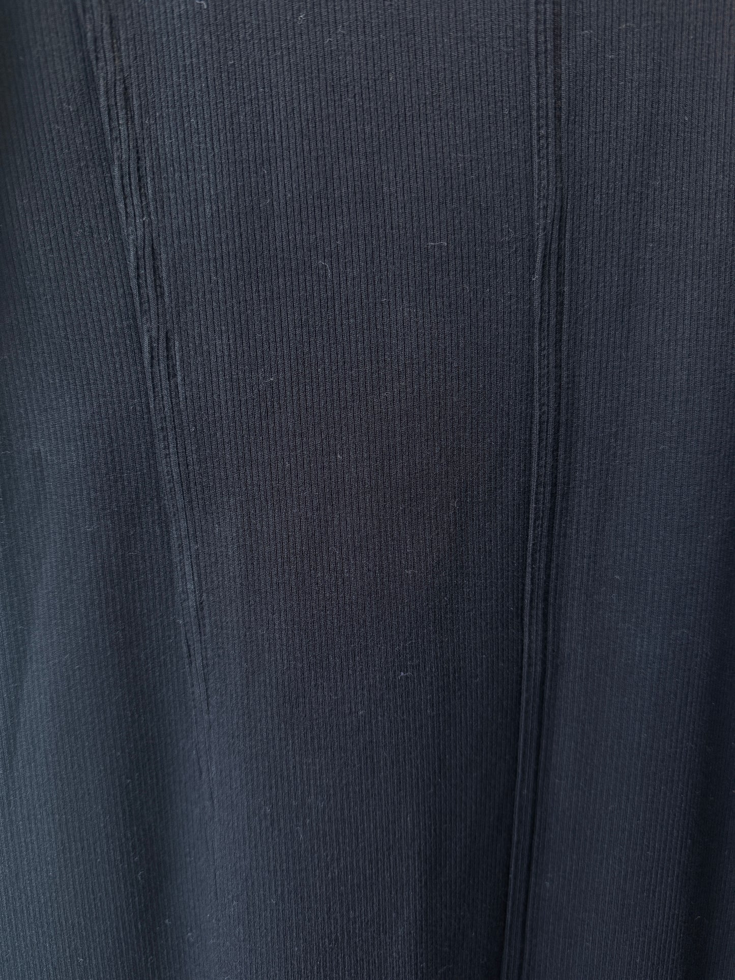 Ribbed Cotton Long Tank Dress - BLACK