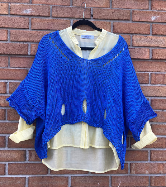 Relaxed Knit Sweater - COBALT BLUE