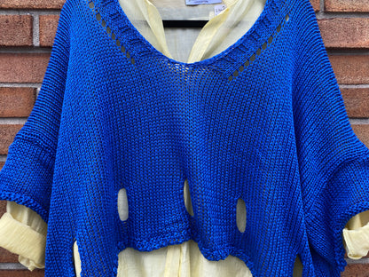 Relaxed Knit Sweater - COBALT BLUE