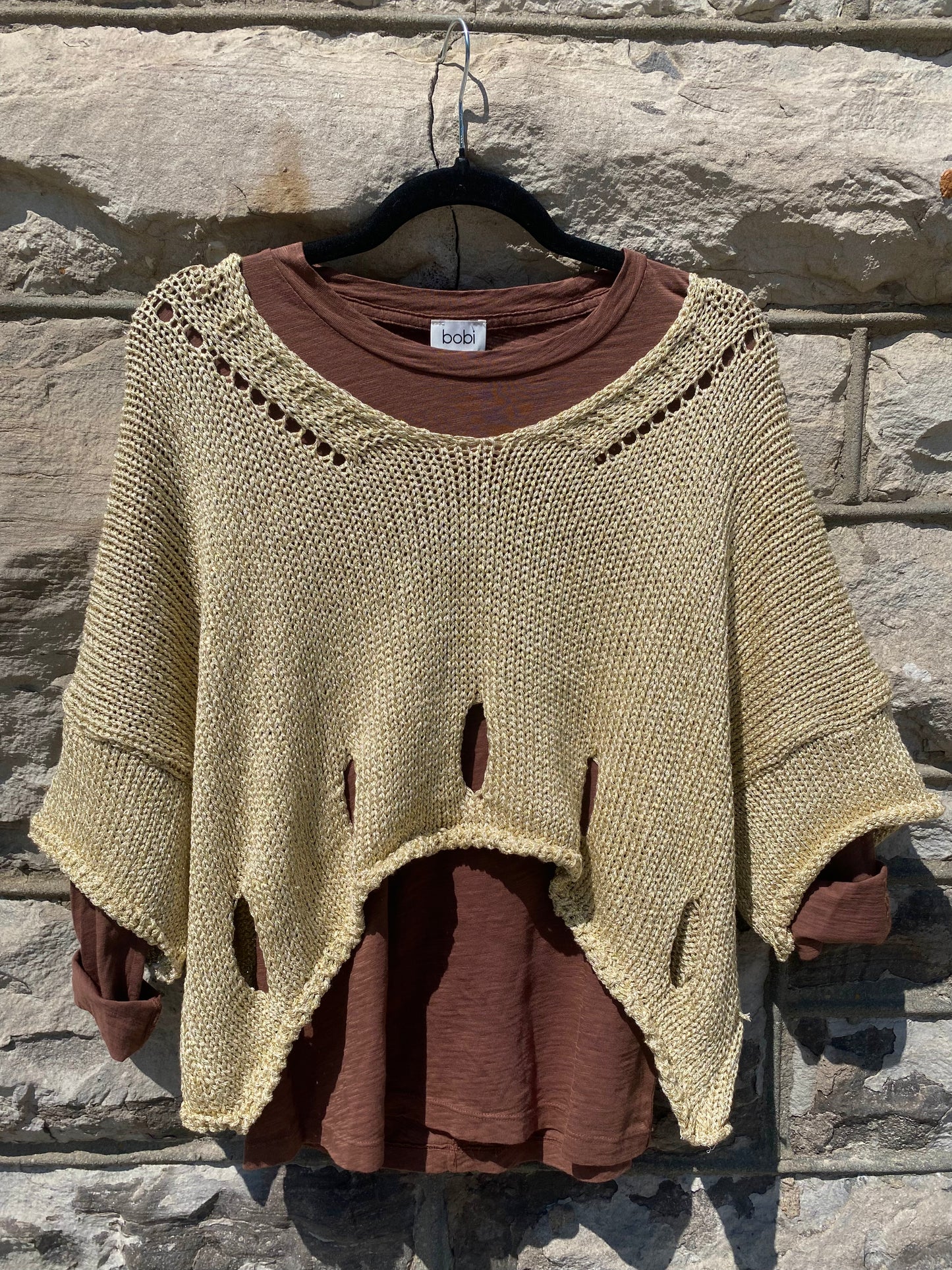 Relaxed Knit Sweater - GOLD LUREX