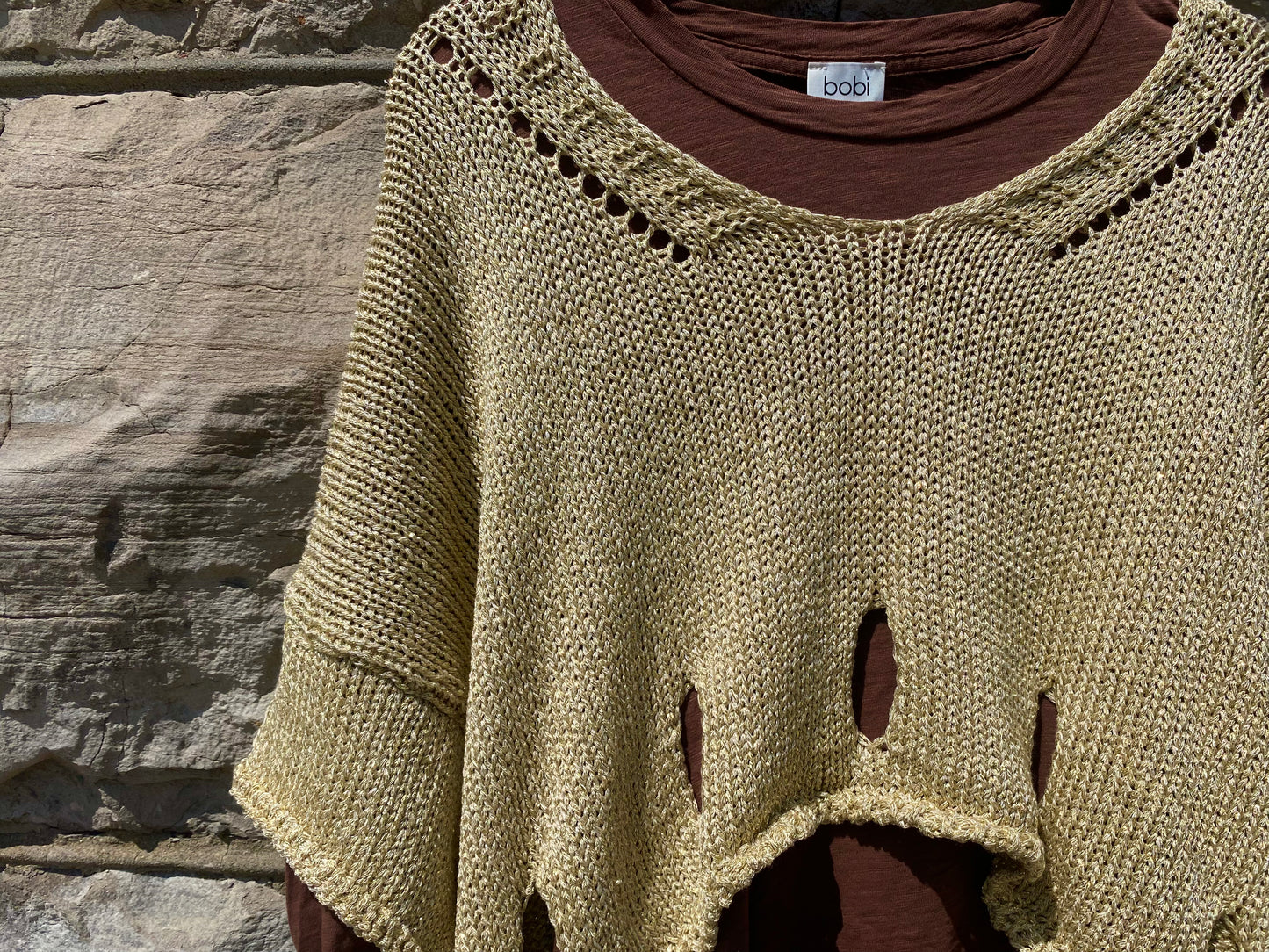 Relaxed Knit Sweater - GOLD LUREX