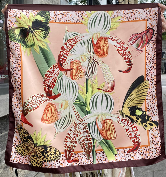 Printed Square Scarf - BUTTERFLY PRINT