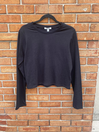 100% Cotton Long Sleeve Top- BLACK