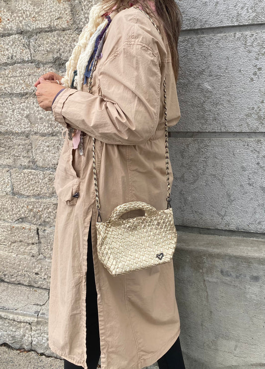 Hand Woven Mini Tote Bag - GOLD