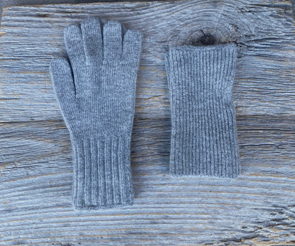 3-in-1 Wool-blend Knit Gloves - GREY