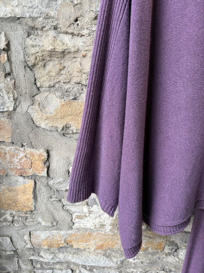 Two Piece Oversized Knit Sweater with Wide-leg Pant: Mauve