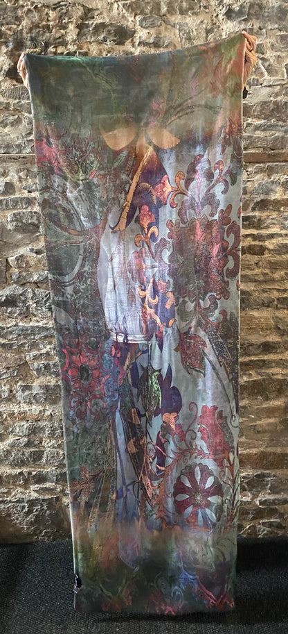 Oblong Stained Glass Printed Scarf