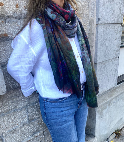 Oblong Stained Glass Printed Scarf