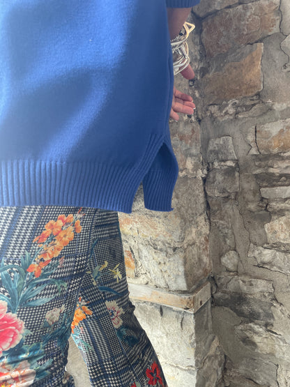 One size dolman sleeve sweater- COBALT BLUE