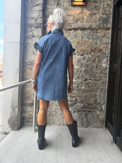Stretch Denim Tunic Dress