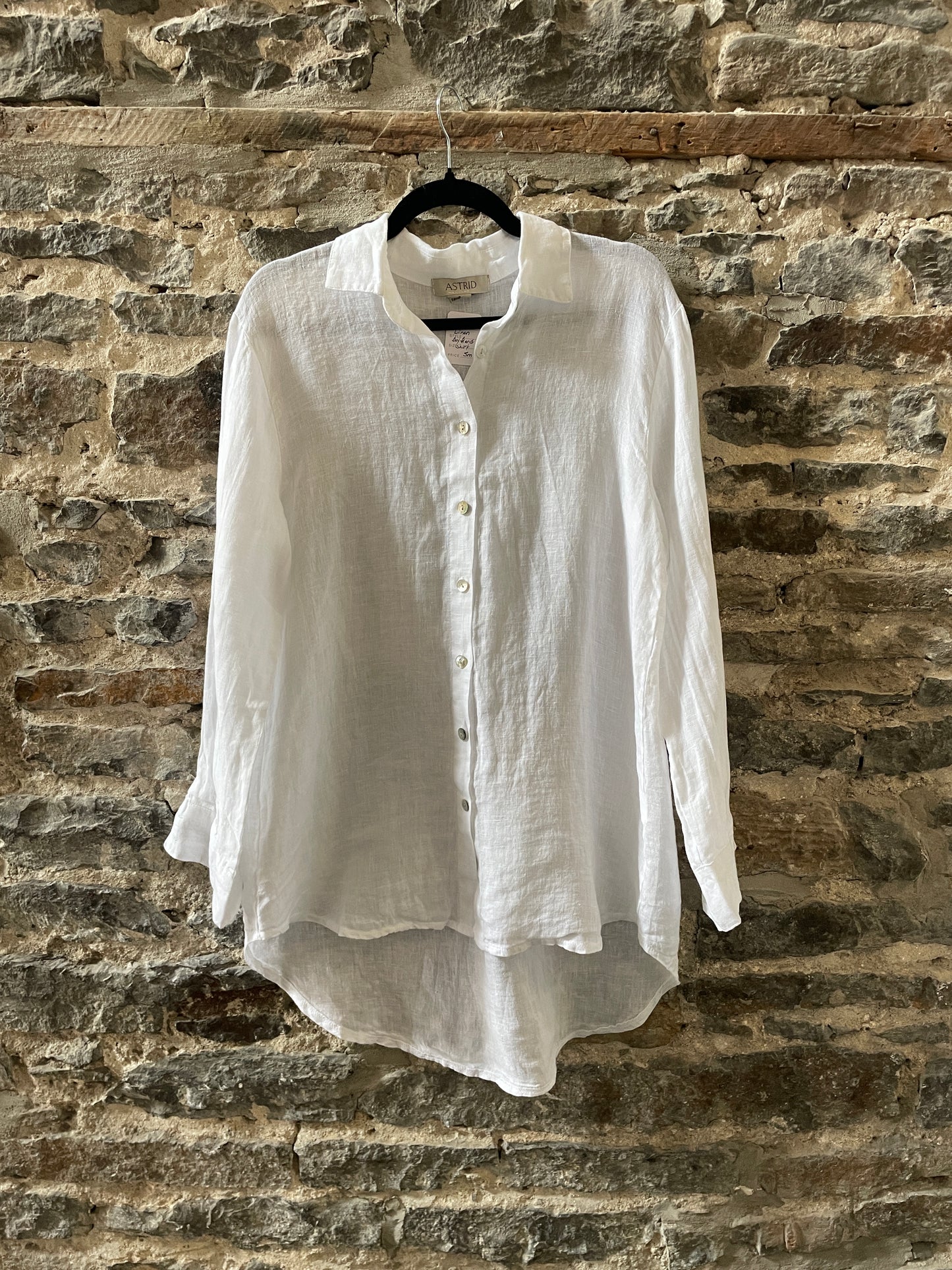 Linen Boyfriend Shirt- White