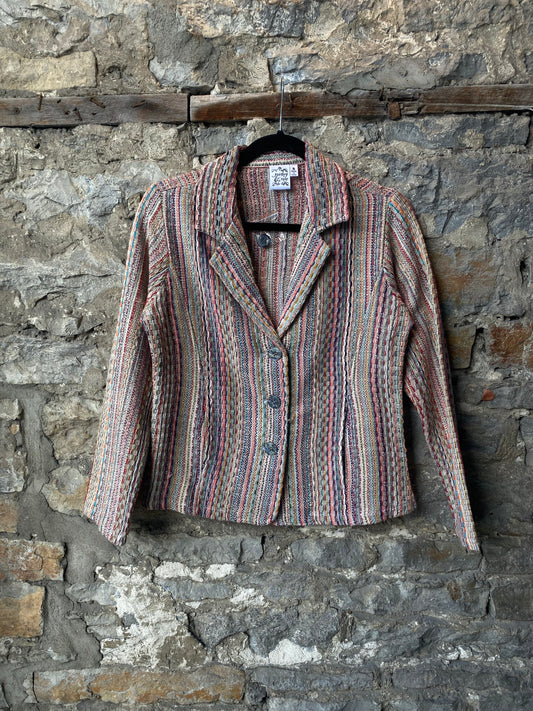 100% Cotton Multicolour Woven Tapestry Blazer