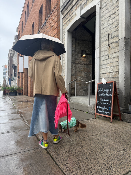 One Size Tan Cropped Hooded Trench Jacket with POCKETS