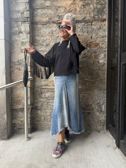 Fringe Sweatshirt - Black