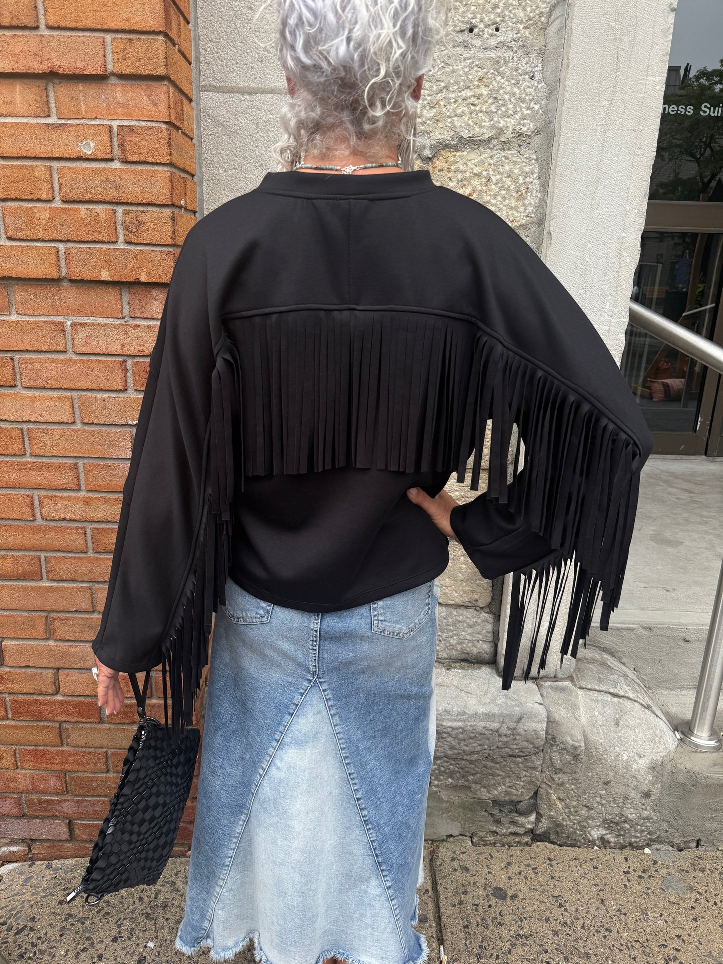 Fringe Sweatshirt - Black