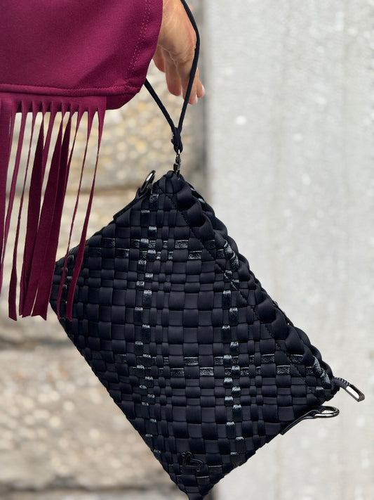 Woven 3-in-1 Crossbody- Black
