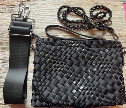 Woven 3-in-1 Crossbody- Black