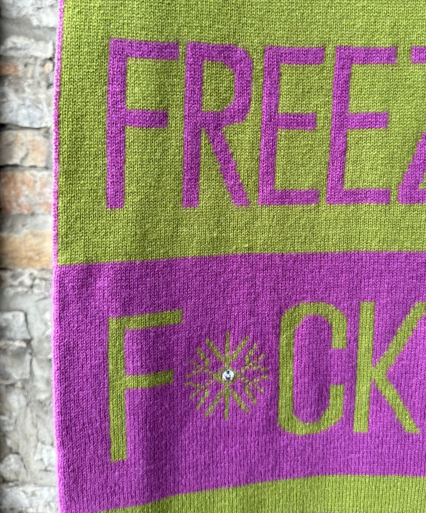 F*cking Freezing Oversized Blanket Scarf - Pink and Green