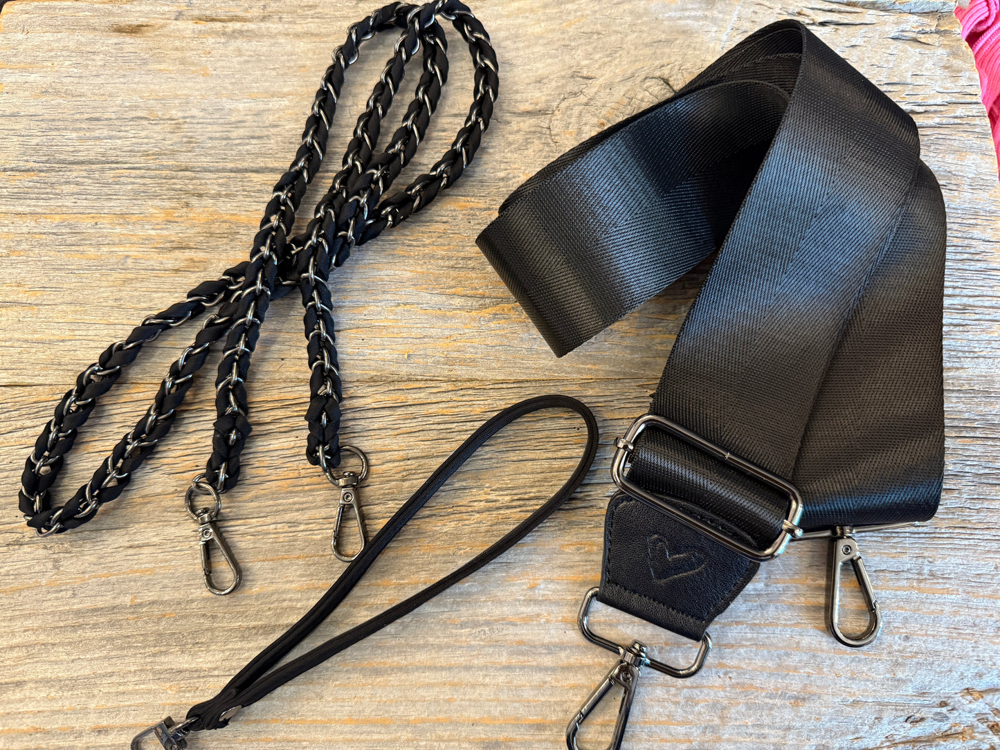 Hand Woven 3-in-1 Crossbody Messenger  Bag - BLACK